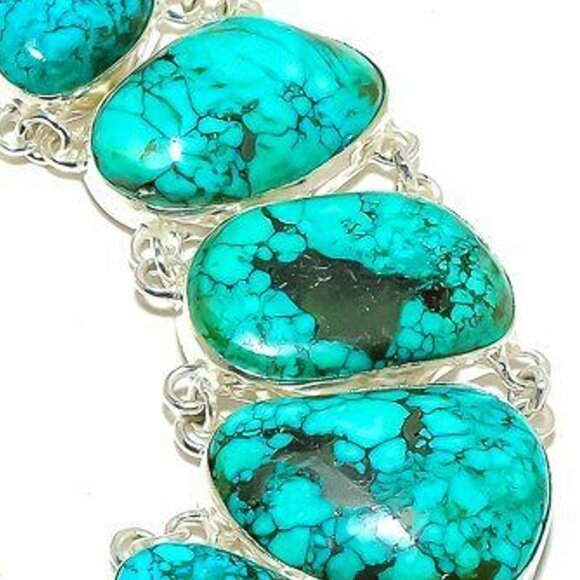 NEW - Tibetan Turquoise Handmade Sterling Adjustable Necklace - Picture 2 of 7